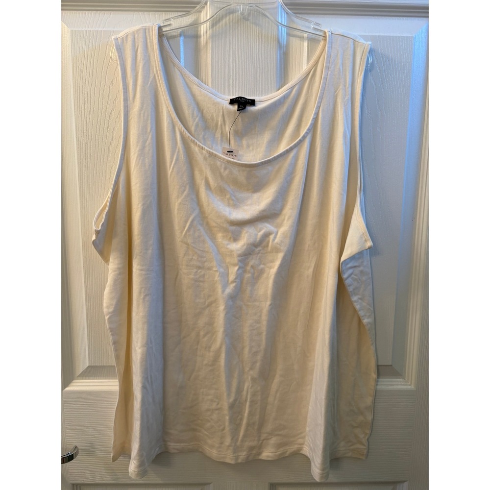 Talbots White Tank Top Pima Cotton Blend Women's Size 3X NWT